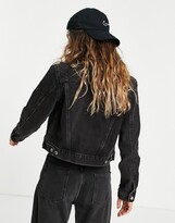Thumbnail for your product : Topshop Tilda denim jacket in washed black