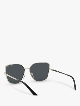 Prada PR 60XS Women's Polarised Irregular Sunglasses, Pale Gold/Matte Black