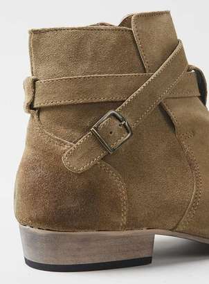 Topman Tan Leather Buckle Boots