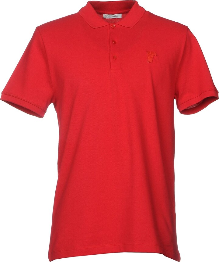 fusie Schandelijk module Versace Polo Shirt Red - ShopStyle