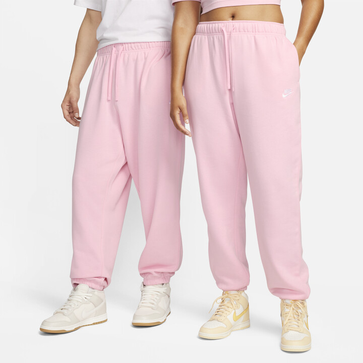 Nike Women's Sportswear Club Fleece Mid-Rise Oversized Sweatpants in Pink -  ShopStyle Activewear Pants