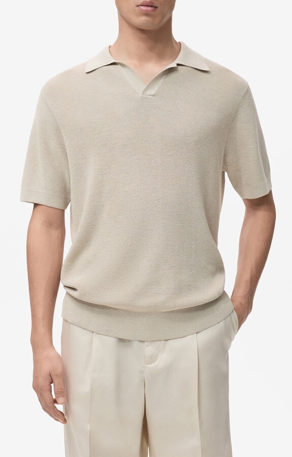 MANGO Structured Knit Polo