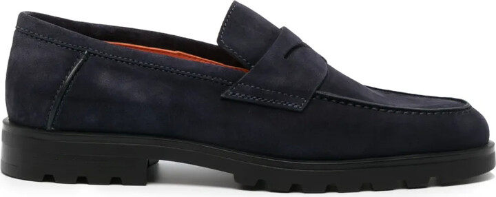 Santoni Almond-Toe Penny Loafers