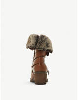 Thumbnail for your product : Dune Roko fluffy-trimmed calf-leather boots