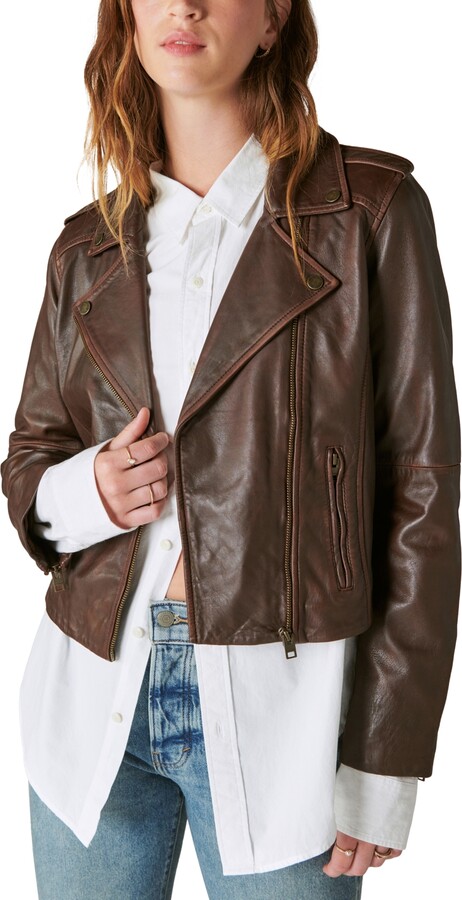 Lucky Brand Women's Classic Leather Moto Jacket