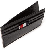 Thumbnail for your product : Thom Browne Tricolour-trimmed Textured-leather Card Holder - Black