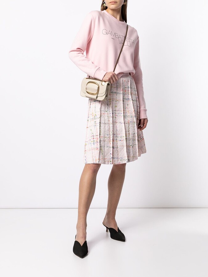 Giambattista Valli Tweed Pleated Midi Skirt - ShopStyle