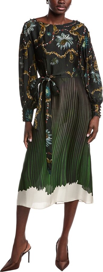 Marchesa Notte Printed Georgette Dress
