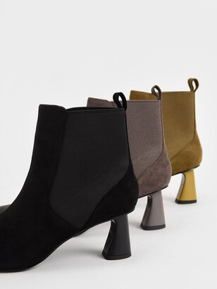 Charles & Keith Textured Spool Heel Ankle Boots