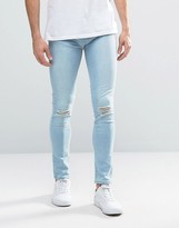 Thumbnail for your product : WÅVEN Wave Blue Spray On Jeans with Knee Rips
