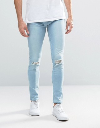 WÅVEN Wave Blue Spray On Jeans with Knee Rips