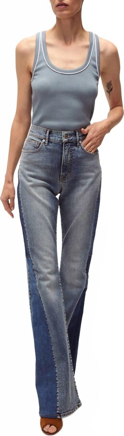 Veronica Beard Beverly High Rise Skinny Flare Jeans In Ripple Dust