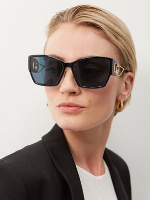 Christian Dior 30montaigne logo Cat-eye Acetate Sunglasses - Black Blue