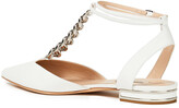 Thumbnail for your product : Casadei Chain-trimmed Leather Point-toe Flats