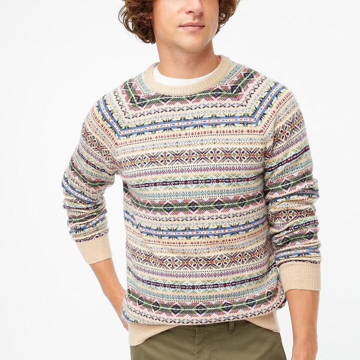 J.Crew Factory Men's Wool-Blend Fair Isle Crewneck Sweater - ShopStyle