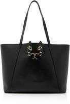 Thumbnail for your product : Charlotte Olympia Black Calfskin Feline Tote