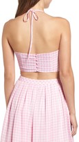 Thumbnail for your product : J.o.a. Gingham Halter Crop Top