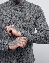 Thumbnail for your product : Farah Slim Fit Paisley Shirt In Black