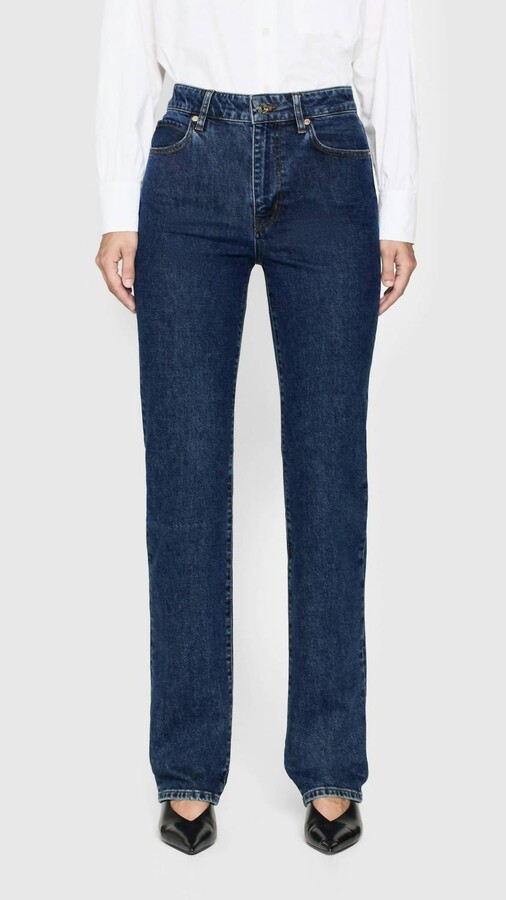 Frame Ruler High Rise Jeans In Written Blue