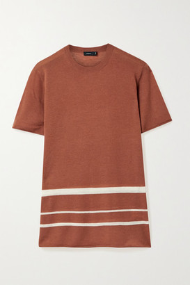 Joseph Striped Stretch-cashmere T-shirt - Brick