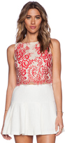 Thumbnail for your product : Alice + Olivia Avani Lace Boat Neck Tank