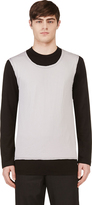 Thumbnail for your product : Comme des Garcons Homme Plus Grey & Black Mesh Overlay Wool T-Shirt