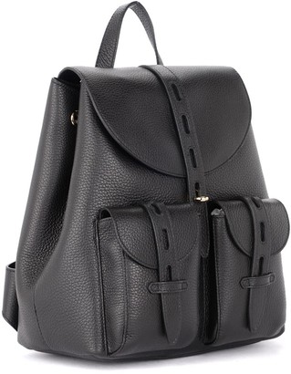 Furla Net S Model Backpack In Black Grained Leather