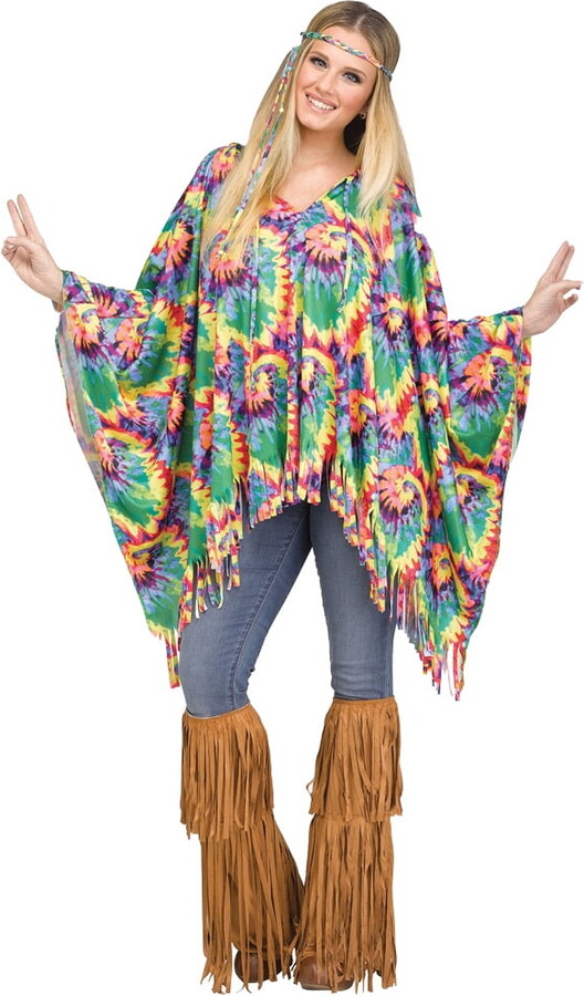 Fun World Poncho Tie-Dye Hippie