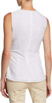 Thumbnail for your product : Neiman Marcus Sleeveless Crepe Waist-Tie Wrap Top
