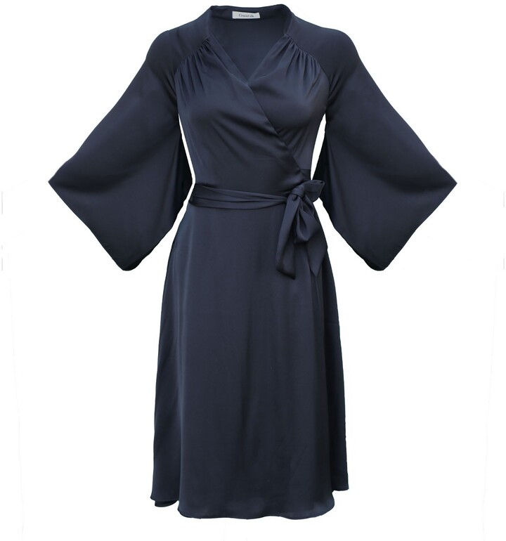 silk kimono wrap dress