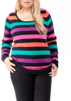 Thumbnail for your product : Forever 21 FOREVER 21+ Striped Zipper Back Sweater