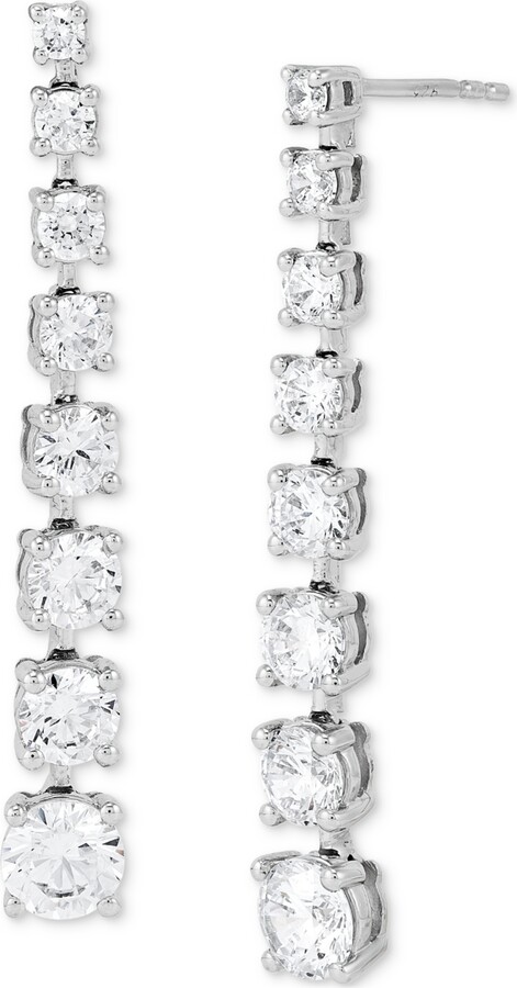 Grown With Love Lab Grown Diamond Graduated Linear Drop Earrings (2-1/2 ct. t.w.) in 14k White Gold