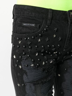 Philipp Plein Boyfriend Stars embellished jeans