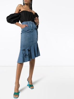 Moschino High-Waisted Embroidered Skirt