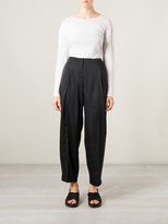 Thumbnail for your product : Cédric Charlier wide leg cropped trousers - women - Polyester - 44