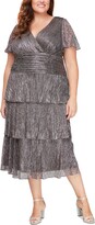 Thumbnail for your product : SL Fashions Plus Size Metallic Crinkled Midi Dress