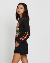 Thumbnail for your product : Brixton Women's Black Printed T-Shirts - 55 Heavy LS Crop Tee - Size One Size, M at The Iconic