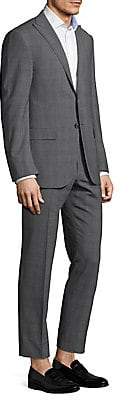 Corneliani Men's Regular-Fit Plaid Wool Suit