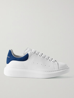 Alexander McQueen Exaggerated-Sole Suede-Trimmed Leather Sneakers - ShopStyle Trainers 