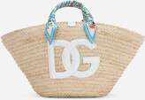 Thumbnail for your product : Dolce & Gabbana Straw Kendra bag with logo