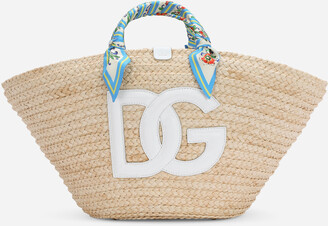 Dolce & Gabbana Straw Kendra bag with logo