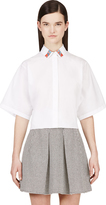 Thumbnail for your product : Kenzo White Oversize Sleeve Collared Blouse