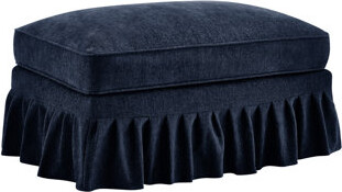 Alcott Hill Chenille Blue  Detachable Ruffles Pleats Skirts Comfortable Movable Neck Pillow Petal - Shaped Flared  Multiple Couch Configurations Living Area