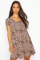 Thumbnail for your product : boohoo Leopard Print Jersey Swing Dress