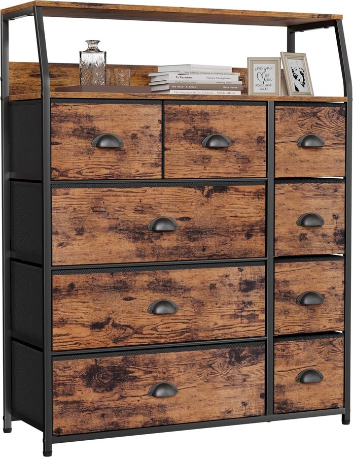 Howcool 9 Drawer Dresser Large with Shelf, Tall Closet Storage