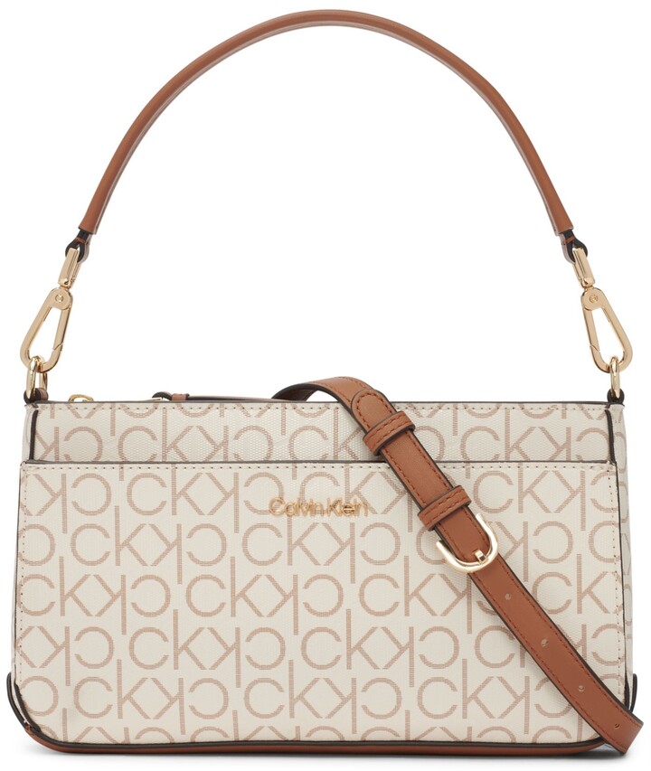 calvin klein shoulder bolsa brown