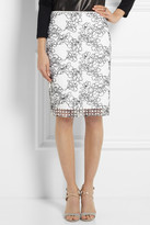 Thumbnail for your product : Reed Krakoff Embroidered tulle and stretch-jersey skirt