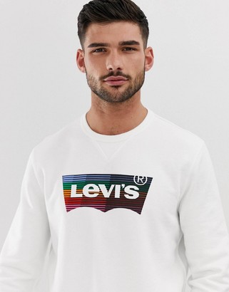 Levi's large rainbow batwing logo sweatshirt in marshmallow white