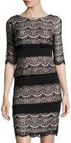 Thumbnail for your product : Jax Half-Sleeve Scalloped Lace Dress, Black