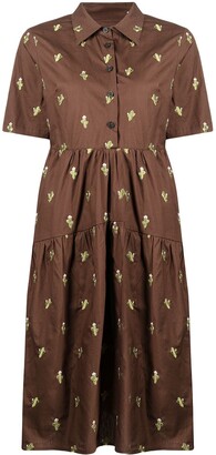 b+ab Floral Embroidered Shirt Dress